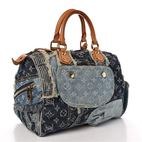 louis vuitton denim patchwork bag|louis vuitton denim pleaty bag.